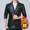 Chaqueta de Moda de Cuero para Hombre Estilo Coreano Moderna Ajustada Chaqueta de Negocios para Hombre Chaqueta de Motocicleta Otoño e Invierno Ropa para Hombre