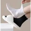 Venta Relámpago: Calcetines Finos de Verano de Color Sólido, Transpirables, Absorbentes de Sudor, con Volantes, de Media Pantorrilla, Calcetines de Seda de Hielo Blancos