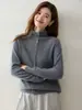 Estética elegante! Cardigã feminino de cashmere com gola livre, design de botões cruzados, suéter de tricô de manga longa, peça de outer wear macia e leve