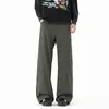 Pantalones casuales de corte estrecho e inclinado para hombre y mujer, con un moderno diseño de remaches, versátiles para el otoño, corte holgado, talla grande, estilo high-street, pantalones de pierna recta