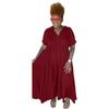 2022 Estação Independente Amazon Estação Internacional Moda Feminina Casual Plus Size Europeia e Americana Vestido Lapela com Botões