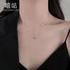 Xi Gu D0630 Plata S925 Anillo Elegante Simple Collar de Diamantes Nicho Lujo Ligero Estilo Frío Cadena de Clavícula Personalizada