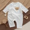 Estilo Ins Pelele de Algodón Puro para Recién Nacidos Protección de Barriga de Bebé Ropa de Manga Larga Estilo Monje Bebé Sin Costuras Aire Acondicionado Estilo Delgado Transfronterizo