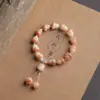 Pulseira Dupla Felicidade Pequena Cabaça Bodhi para Sorte e Bem-Estar para Estudantes Aliviarem o Estresse e Brincarem, Joias de Semente de Bodhi, Pulseira de Contas de Oração Budista, Atacado