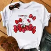 Hello Kitty 2025 Nuevo Cómic Ropa Y2K Anime Japonés Camiseta de Algodón para Mujer Verano Deportes al Aire Libre
