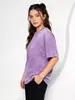 Camiseta de manga corta lavada vintage de algodón puro con estampado de logo DIY para hombre y mujer, impresión para fotos de pareja, ropa de equipo para verano