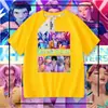Camiseta de Manga Corta para Niños Grupo Kpop Hunter Witch Celebridad de Internet Infantil Tops Estilo Niñas Camisas Holgadas para Niños Grandes Ropa de Verano para Niñas