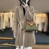 Casaco Cardigan Longo Tricotado em Cashmere Torcido de Lã Pura Espessa Novo Suéter para Mulheres Outono e Inverno 2023