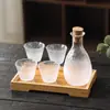 Juego de Cristalería para Cócteles Niebla de Rocío Helado, Decantador y Taza de Sake, Dispensador de Vino Estilo Japonés de Lujo Ligero, Copas de Vino Pequeñas, Copas de Vino Blanco
