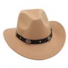 Chapéu de cowboy ocidental estilo Xizang transfronteiriço, grupo de dança, chapéu de jazz, chapéu de curling masculino e feminino, chapéu de feltro, chapéu de lã europeu e americano, atacado