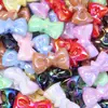 Pajarita de Color Sólido Acrílica Cuentas Sueltas, Estrella de Cinco Puntas Colorida Chapada Pajarita de Mariposa Cuentas Sueltas Verticales, Cuentas para Bolígrafo, Cuentas para Joyería