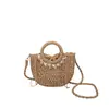 Bolso tejido floral transfronterizo modelo nuevo 2026 bolso de hombro para vacaciones en la playa cesta de paja de mano para mujer