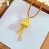 Tienda de Oro Mismo Estilo Alta Retención de Color Chapado en Oro Incrustaciones de Diamantes Colgante de Borla de Calabaza Collar, Sensación Lujosa y de Gama Alta