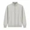 Moletom masculino 350g cor sólida com gola alta e zíper, outono e inverno, estilo casual versátil high street americano para homens