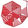 Bandera de hilo con estampado de algodón pastoral rojo, bandera triangular para el hogar, fiesta de bodas, jardín de infantes, bandera colgante, bandera para tienda de campaña