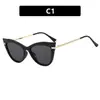 Gafas de sol decorativas de moda ojo de gato con montura grande personalizadas transfronterizas, clásico versátil de tendencia europea y americana, imprescindibles para salir