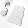 Colete Feminino Leve de Penas de Pato Branco, Estilo Curto, Quente e Casual, Gola Redonda, Gola V, Jaqueta sem Mangas