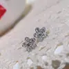 Nuevos Pendientes de Alta Gama Estilo Coreano y Japonés de Cao Shi, Pendientes Frescos de Circonita, Pendientes de Moda Simples Estilo Ins Floral