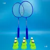 Raquete de Badminton para Crianças de 3 a 12 Anos Alunos do Ensino Fundamental Uso para Iniciantes Masculino Feminino Raquete Dupla Pequena Adulto Criança Conjunto de Duas Peças