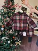 Ropa Infantil Coreana 2025 Invierno Estilo Año Nuevo Traje Acolchado de Lana a Cuadros Contrastantes para Niños y Niñas Chaqueta de Lana Estilo Bosque Retro