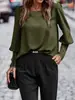 2025 Comercio Exterior Ropa Europea y Americana Transfronterizo Amazon Estación Independiente Aliexpress Camiseta Manga Larga Botones Color Sólido Casual