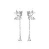 Aretes de Borla de Mariposa para Mujer Estilo Mori Elegantes Aretes de Lujo Ligero Nicho Combinable de Alta Gama Diseño de Gota de Agua Micro-incrustados