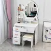 Tocador Simple de Redes Sociales para Dormitorio Mesa de Maquillaje de Escritorio Mesa de Maquillaje de Princesa Mesa Integrada con Espejo para Habitación Pequeña de Alquiler