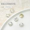 Joyería para uñas transparente, forma especial, broca de fondo puntiagudo, súper flash, hacha de corazón torcida, taladro cuadrado gordo blanco, taladro de pila, accesorios para uñas al por mayor