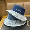Nuevo Sombrero de Pescador de Mezclilla Lavada Estilo Japonés para Primavera y Verano con Adorno de Encaje, Versátil Bordado de Letras para Exteriores, Plegable Tendencia de Vacaciones