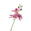 Directo del fabricante: flores artificiales, orquídeas Phalaenopsis de tallo corto y tres puntas, adecuadas para tapicería suave, paisajismo, arreglos florales, plantas en maceta y como materiales florales decorativos