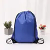 Bolsa de poliéster lisa con cordón para deportes de maratón, mochila con cordón promocional, mochila de almacenamiento deportivo con logotipo impreso