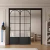 Porta de Correr Nova Retro Estilo Francês para Cozinha, Porta de Correr de Três Folhas para Varanda, Porta de Vidro em Liga de Alumínio para Divisória de Ar Condicionado na Sala de Estar