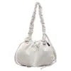 Nova bolsa tote de veludo cotelê plissada de grande capacidade, casual e simples, adequada para o trajeto diário, pode ser carregada como bolsa de ombro ou bolsa transversal, bolsa feminina