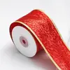 Fita Cartoon Dourada Linda Glitter Bordada Fita Decoração Festa de Natal Europeia e Americana Borda de Tecido Fita Verde