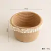 Cesta de Armazenamento Tecida com Fio de Algodão Feita à Mão, Cesta de Armazenamento de Lanches para Mesa de Sala de Estar, Cesta de Armazenamento Doméstica, Caixa de Armazenamento de Joias para Quarto