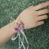 Flor de Muñeca Coreana para Novia, Hermoso y Súper Hada Flor de Orquídea Pulsera de Flor para Mano, Regalo de Boda, Grupo de Damas de Honor Hermanas
