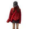 Cardigan de Lã Super Estiloso com Botão de Alavanca de Cinco Cores, Estilo Preguiçoso, para Mulheres, Casaco Suéter Macio e Grosso de Alta Qualidade