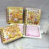 Caderno Fofo Quadrado Mini Espiral, Papelaria Ursinho Creme, Caderno Pequeno, Bloco de Notas Portátil, Presente Caderno