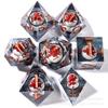 Nuevo set de dados de resina puntiagudos de calavera de gran venta del fabricante, dados afilados, dados poliédricos, dados para juegos de rol DND