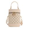 Bolso cilíndrico portátil retro para mujer, novedad de verano 2024, bandolera de estilo occidental, estilo coreano, con contraste de color, bandolera tipo cubo