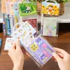 Conjunto de material escolar fofo de desenho animado, suprimentos de aprendizado para estudantes, caixa de presente com caderno e caneta, presente infantil de volta às aulas, prêmio de jardim de infância