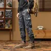 Pantalones de trabajo pesados de estilo americano de moda para hombre, otoño/invierno, corte holgado retro, talla grande, multibolsillo, pantalones casuales estilo jogger
