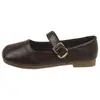 Hebilla de Primavera y Otoño Suela Suave 2026 Punta Cuadrada Zapatos de Salón Cómodos Slip-on Correas Retro Mary Jane de Mujer Correa Única Boca Baja Estilo Nuevo