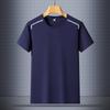 Camiseta masculina de manga curta de seda gelada plus size, secagem rápida, manga curta, camiseta de seda gelada para casal, secagem rápida, estampa top