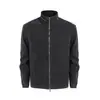 Chaqueta Rayada de Terciopelo Chenilla Csmy Sin Logo Old Money con Doble Cremallera Cuello Alto Chaqueta Bordada