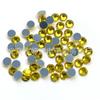 Venta al por mayor de accesorios de joyería DIY redondos de imitación de cristal amarillo limón de imitación de diamantes de imitación austriacos para uñas.