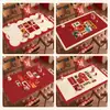 Mantel Rojo de Año Nuevo, Impermeable, Resistente al Aceite, No Lavable, Resistente al Calor, Mantel Individual para Mesa, Mantel para Mesa de Café con Ambiente del Año del Caballo, Protector de Escritorio