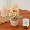 Producto Terminado Transfronterizo Amazon Hecho a Mano Tejido a Crochet 14 Cabezas Algodón de Leche Muguete Planta en Maceta Decoración del Hogar Regalo Adornos de Escritorio