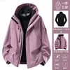 Chaqueta tipo concha de sistema de montaña tres en uno para hombres y mujeres, otoño e invierno, forro polar, cálida, repelente al agua, cortavientos, transpirable, ropa para montañismo y senderismo al aire libre
