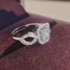 Anillo Abierto de Zirconia con un Toque de Lujo Ligero y de Alta Gama, Joyería Exquisita para Mujeres, Diseño de Nicho, Venta al por Mayor Transfronteriza R007